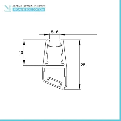 Kit guarnizioni magnetiche trasparenti 200 cm per box doccia 5-6 mm