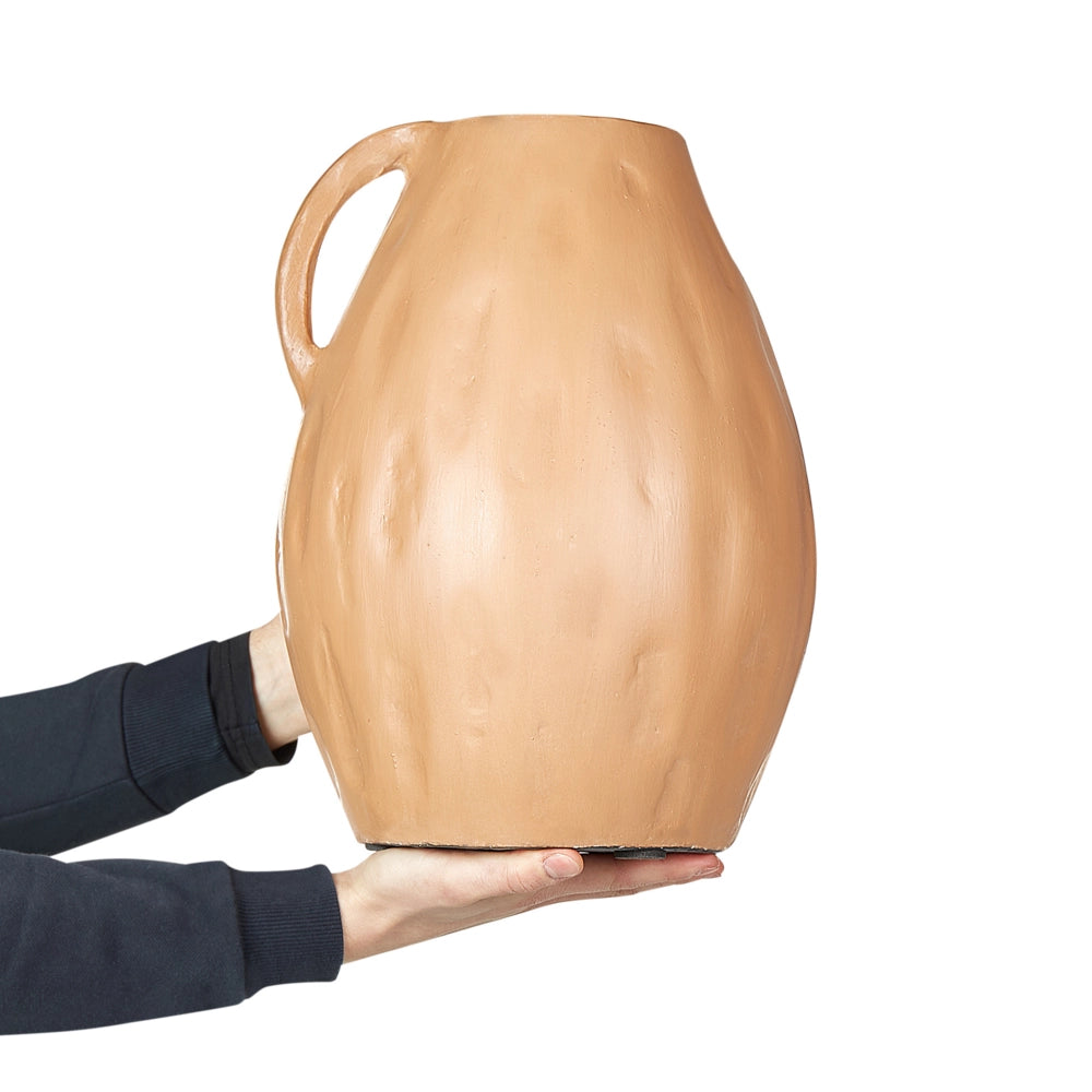 Vaso decorativo Beige Terracotta 40 cm Fatto a mano Design tradizionale Decorazione casa Soggiorno