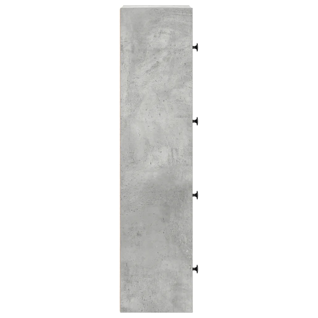 Libreria Grigio Cemento 40x24x102 cm in Legno Multistrato