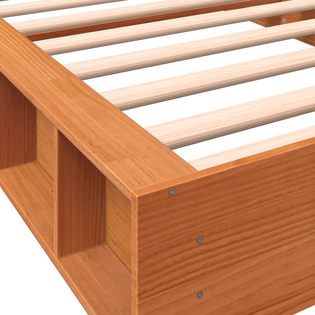 Letto senza Materasso Marrone Cera 90x200 cm Legno di Pino 844431