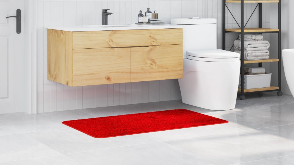 Tappetino da bagno rettangolare rosso 70x120 cm in polipropilene antiscivolo