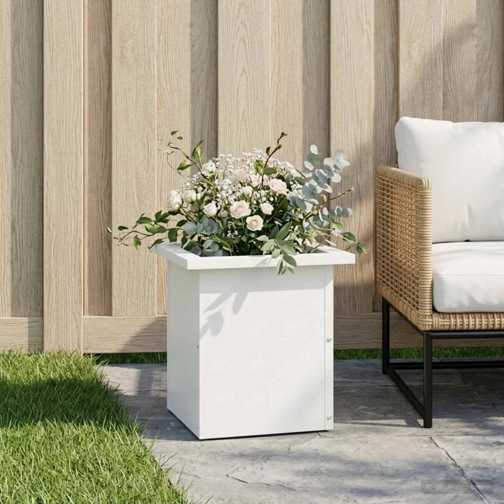 Fioriera da giardino con LED Bianco 30 x 30 x 30 cm Acciaio 8008058