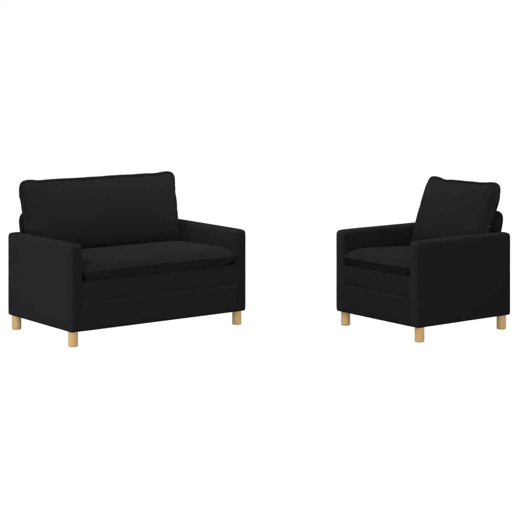 Set di divani 2 pz Nero Tessuto 3417039