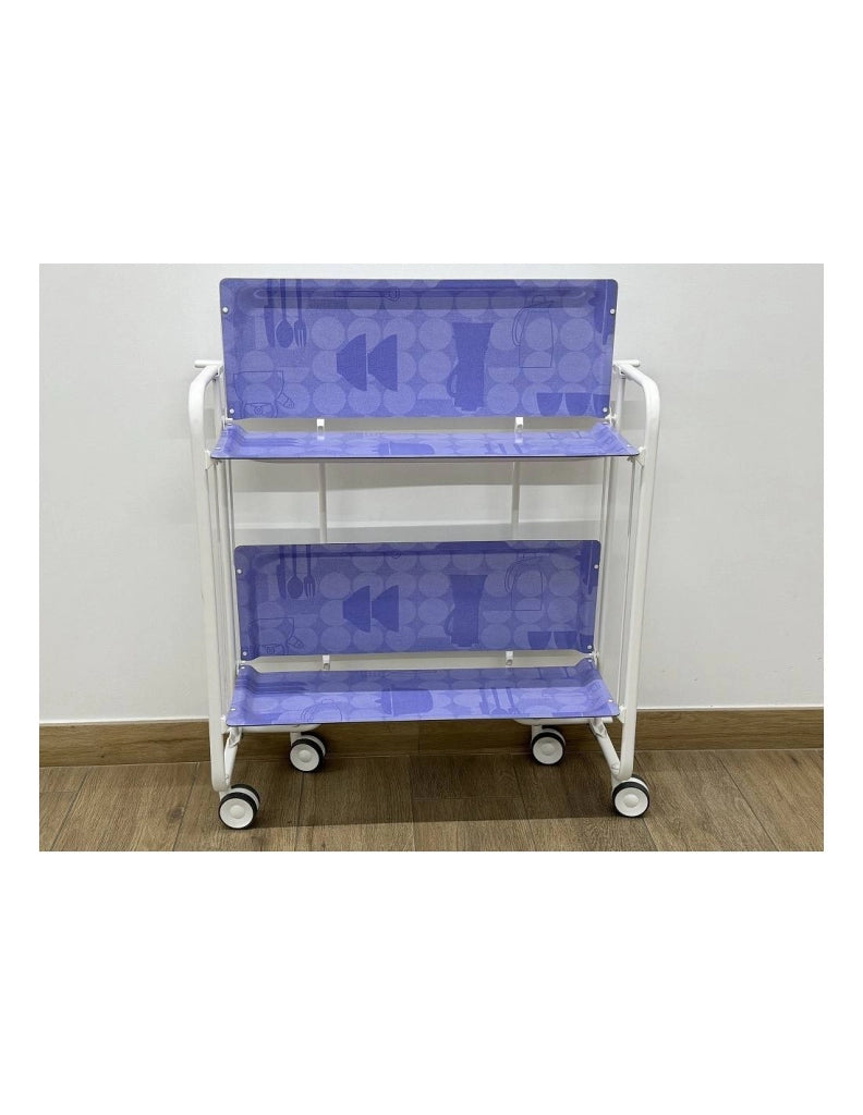 Carrello da cucina pieghevole bianco con ruote BAUHAUS 2 ripiani
