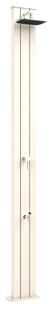 Doccia Solare da Esterno Giardino 30L Miscelatore e Lavapiedi Arkema Spring S Bianco Crema