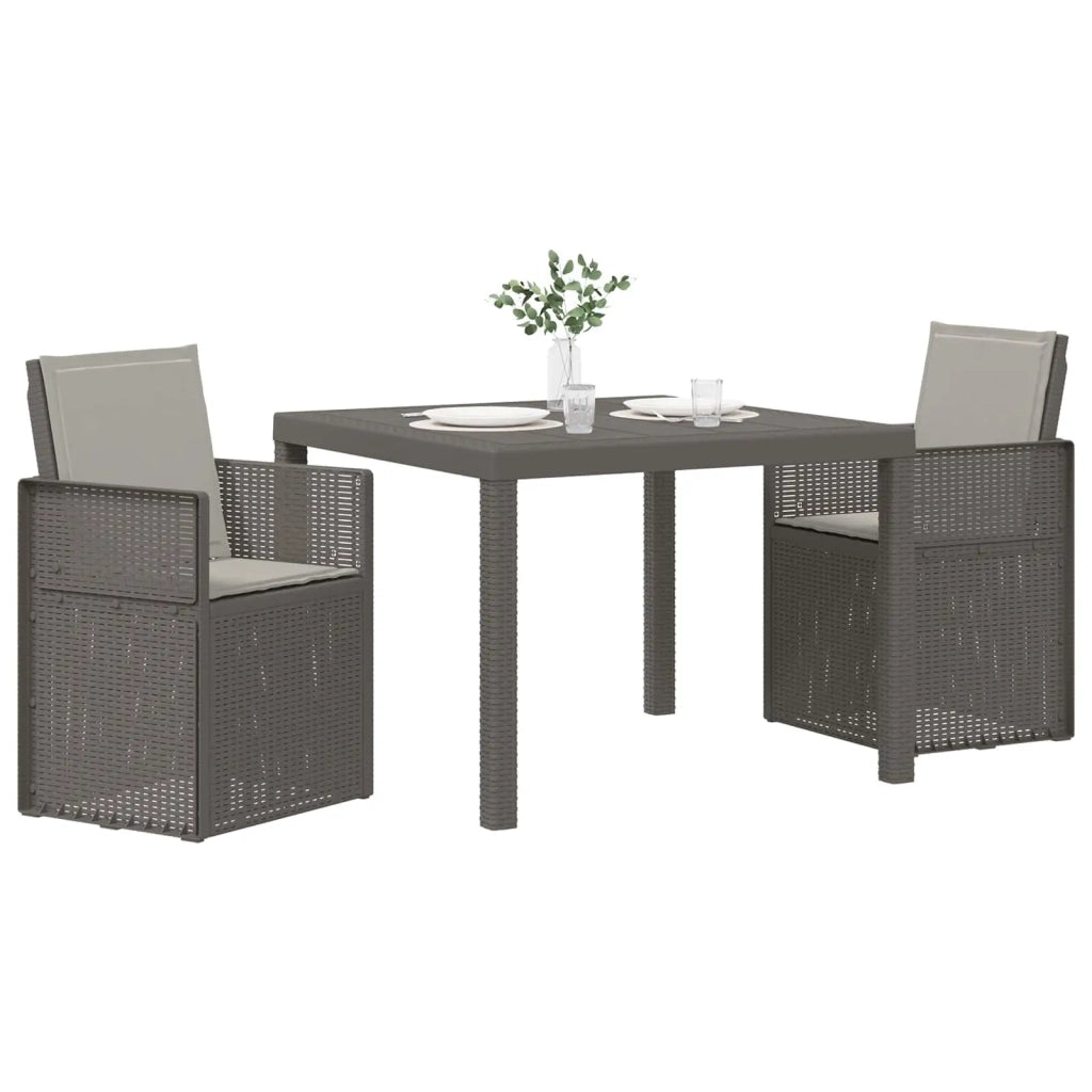 Set da Pranzo per Giardino con cuscino 3 pcs Grigio Chiaro PP 3430054