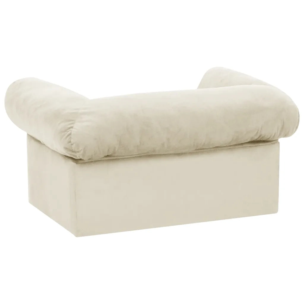 Divano per Cani con Cassetto Crema 75x50x38 cm in Peluche