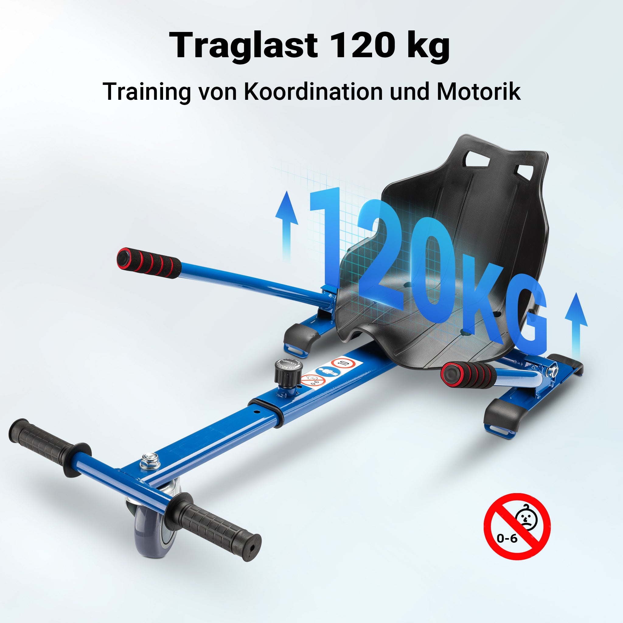 Sedile per hoverboard max 120 kg blu, ergonomico, regolabile, per scooter elettrico autobilanciato