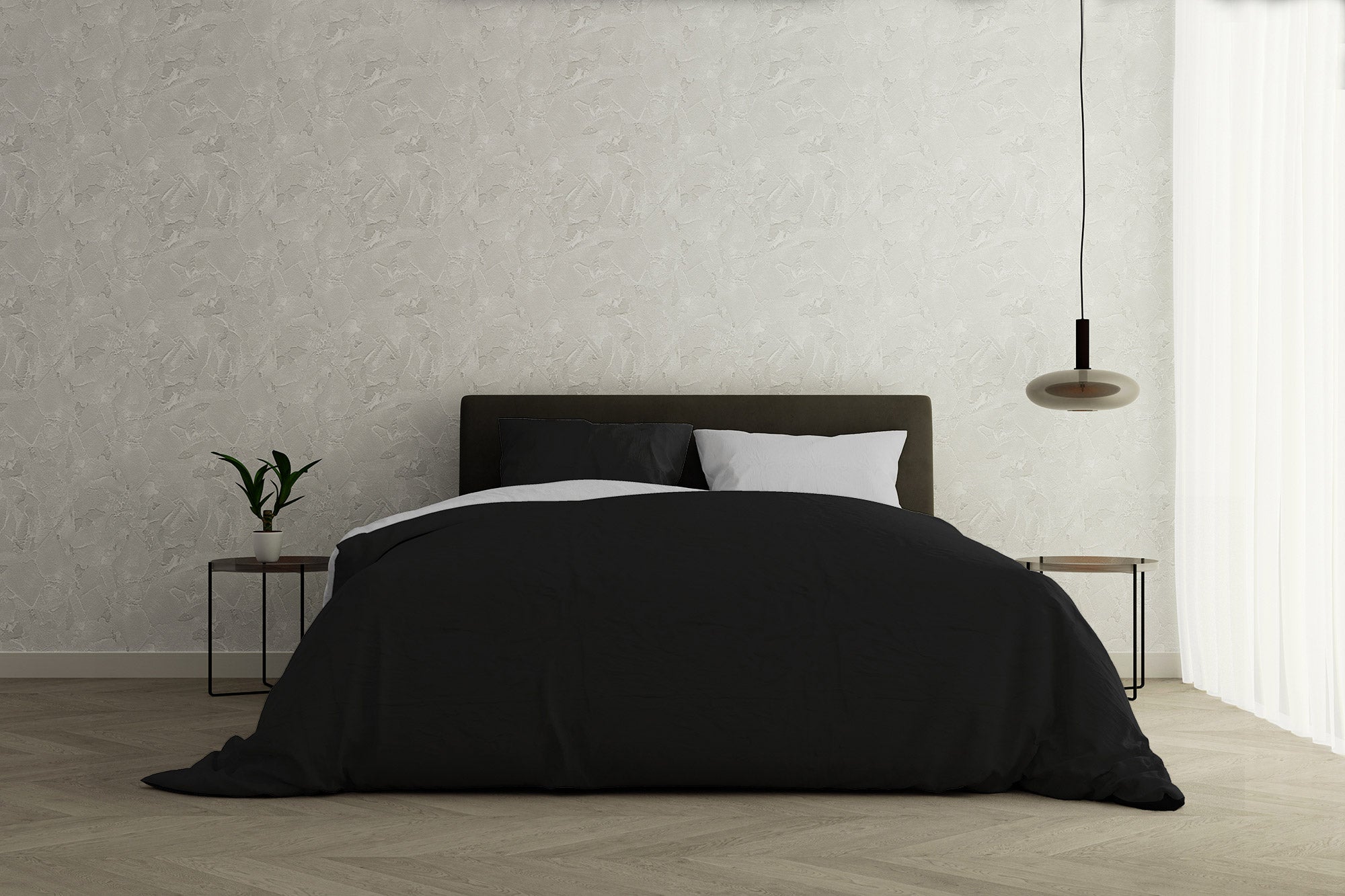 Copripiumino con Sacco e Federe Doubleface Nero/Grigio Chiaro 1 Piazza e Mezzo