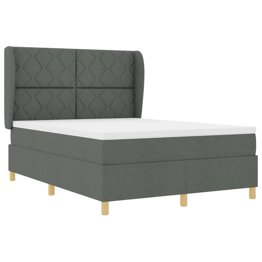Letto con molle e materasso Grigio Scuro 90x190 cm Tessuto 3340810
