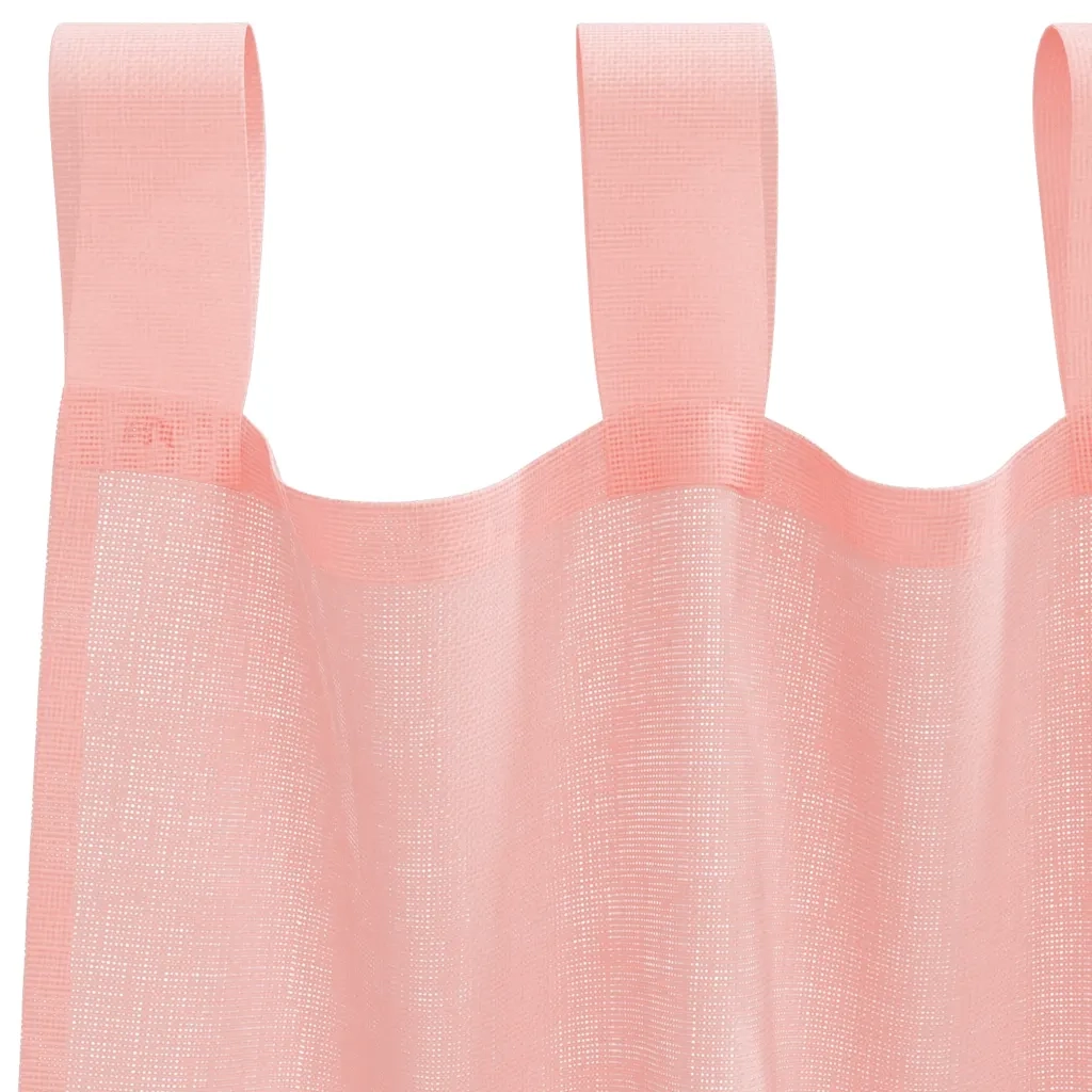 Tende in Voile con Passanti 2 pz Rosa 140x225 cm 4102288