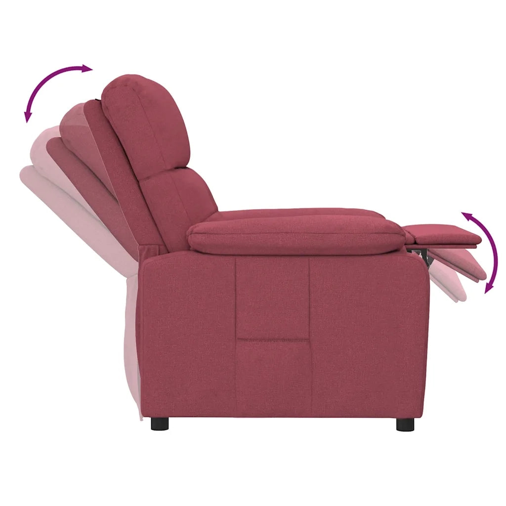 Poltrona Reclinabile in Tessuto Rosso Vino 289665
