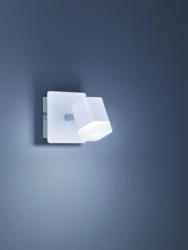 ROUBAIX SPOT LED 3,5W 400lm, 3000K SINGOLO QUADRATO METALLO BIANCO L.10CM