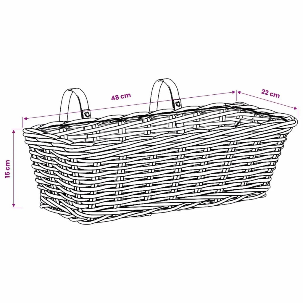 Cestino Appendibile per Piante 2 pz Grigio 48 x 22 x 15 cm CFW8720116