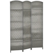 Paravento 3 Ante in Legno Pieghevole ¨C zephmum ¨C 135x180 cm Grigio
