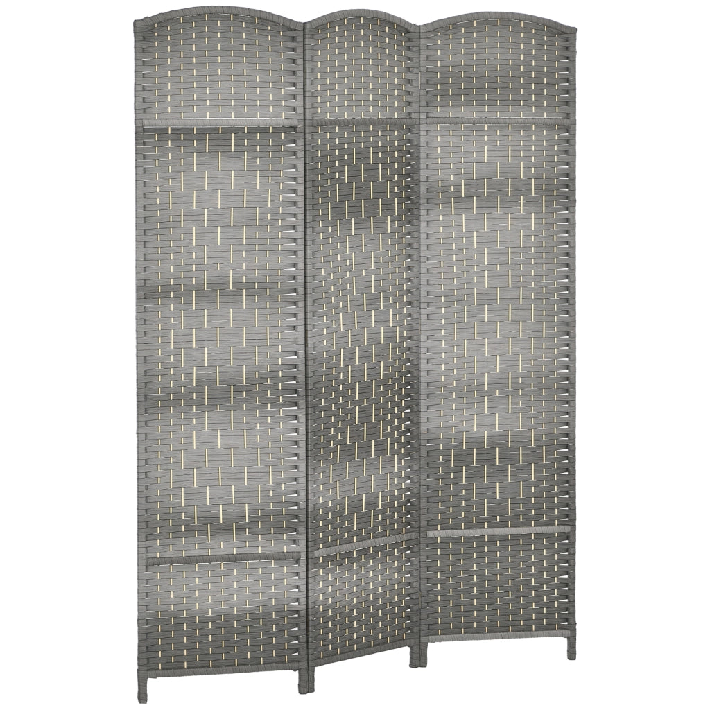 Paravento 3 Ante in Legno Pieghevole ¨C zephmum ¨C 135x180 cm Grigio