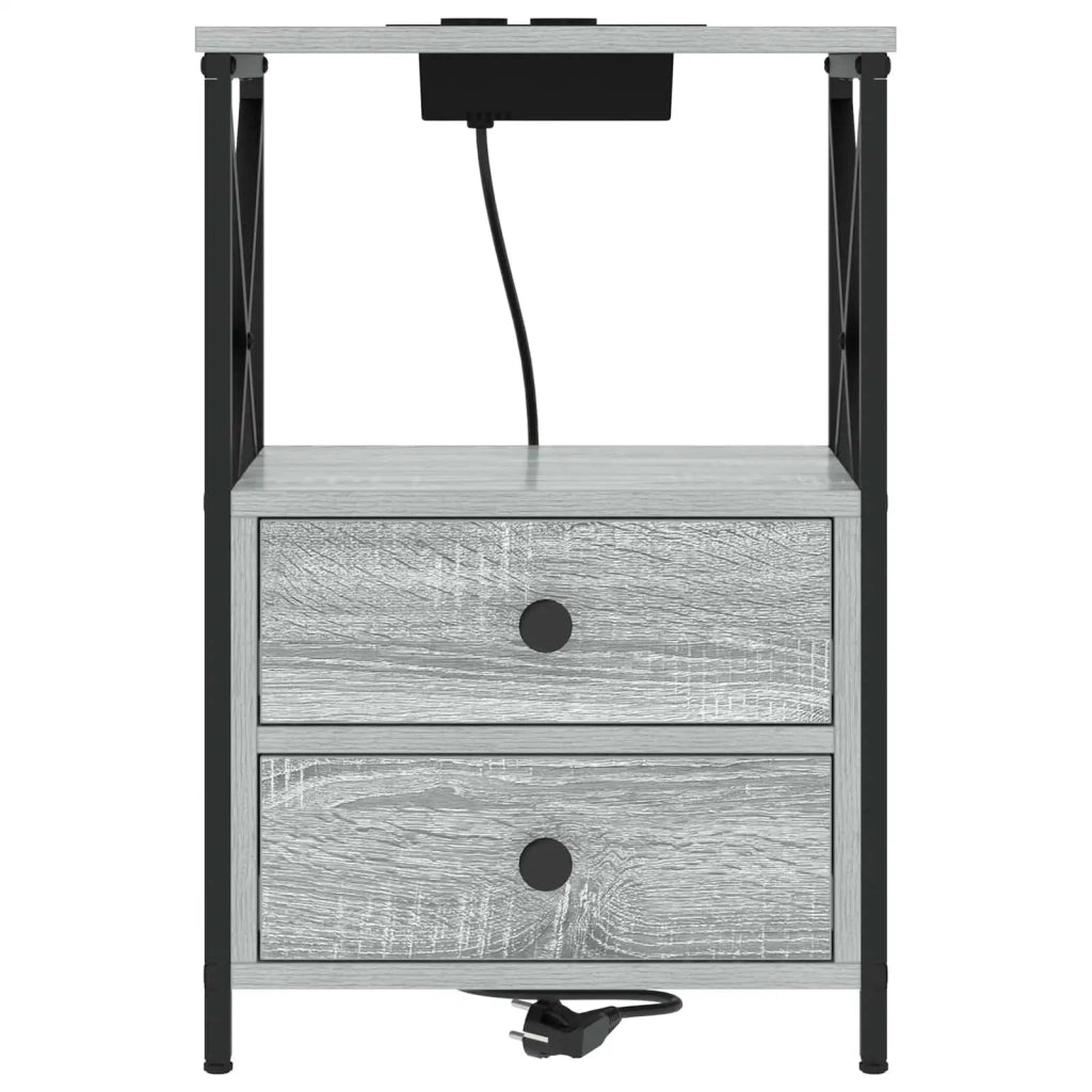 Set di 2 Comodini | Armadio da Notte | Mobiletto da notte Grigio Sonoma 40 x 31 x 60 cm
