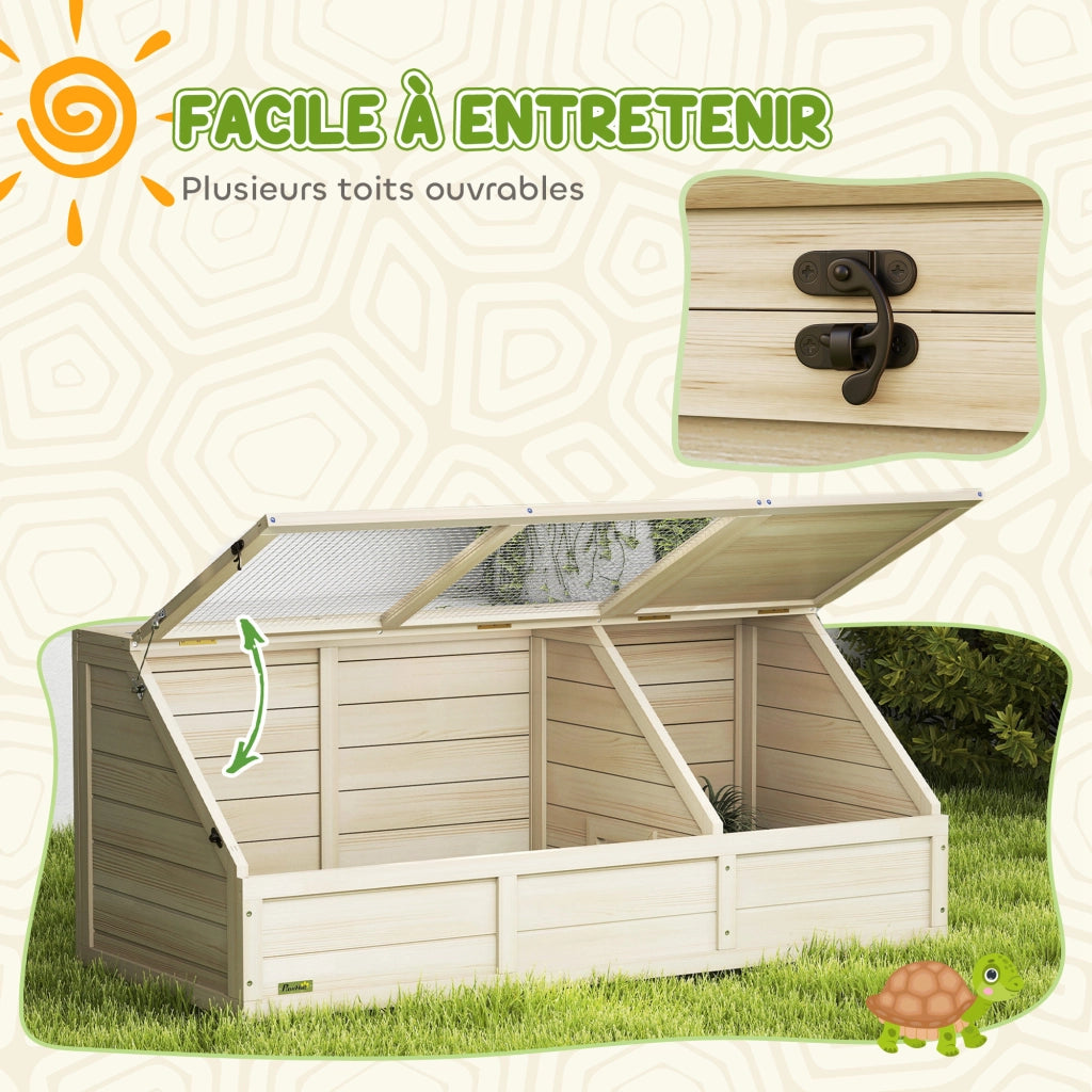 Gabbia per animali domestici in legno con coperchio ¨C Minimal ¨C 2 scomparti, colore naturale