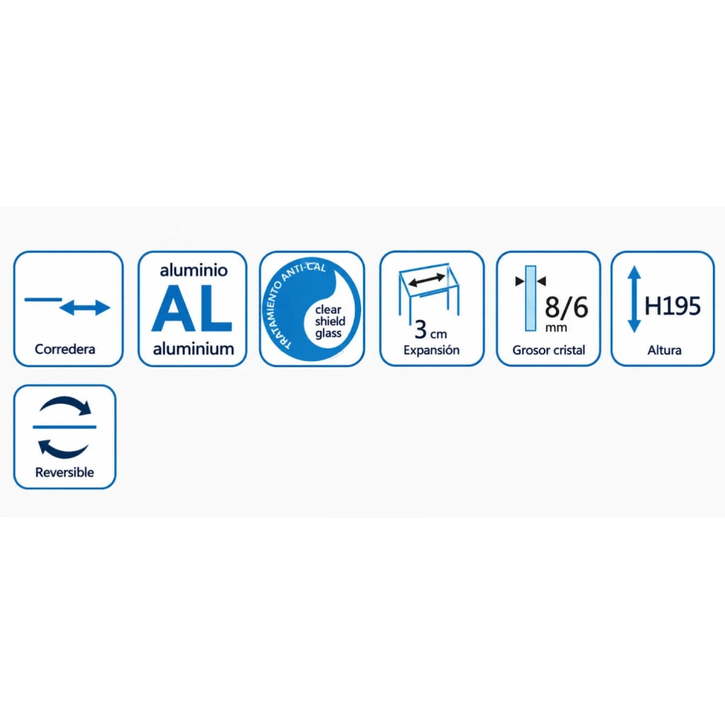 Box doccia frontale OPEN fisso + porta battente + fisso 130 cm (20+50+60) nero trasparente