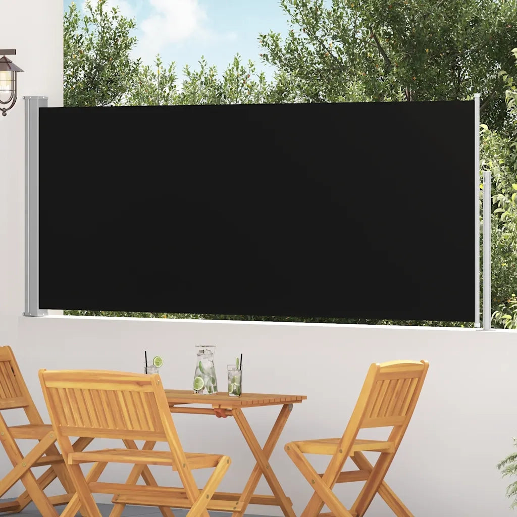 Tenda da Sole Laterale Retrattile 117x314 cm Nera 45359