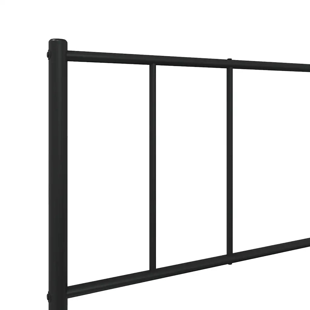 Giroletto con Testiera e Pediera Metallo Nero 75x190 cm 352488