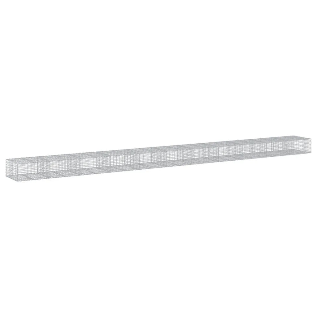 Cesto Gabbione con Copertura 1100x100x50 cm in Ferro Zincato 3295188