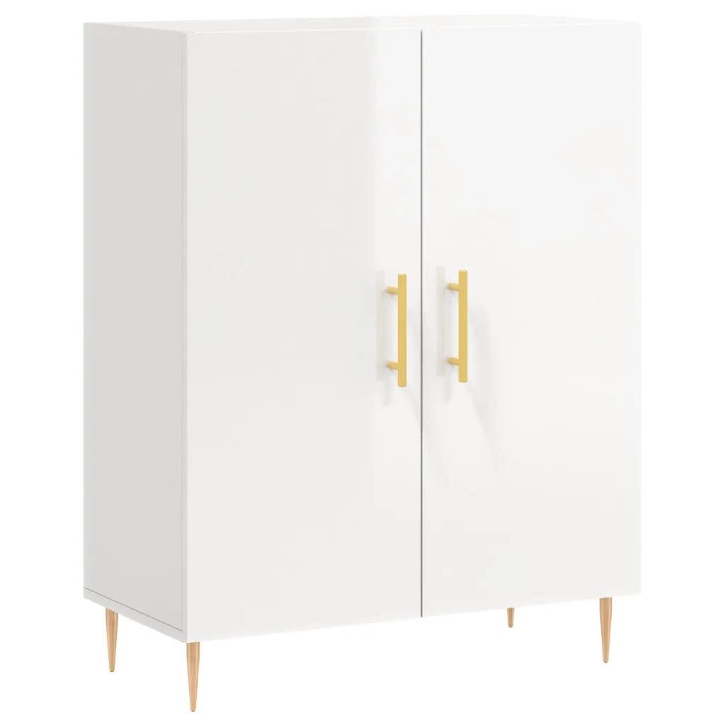 Credenza-Buffet-Armadio da cucina 69,5x34x90 cm in Legno Multistrato Bianco Lucido 667669