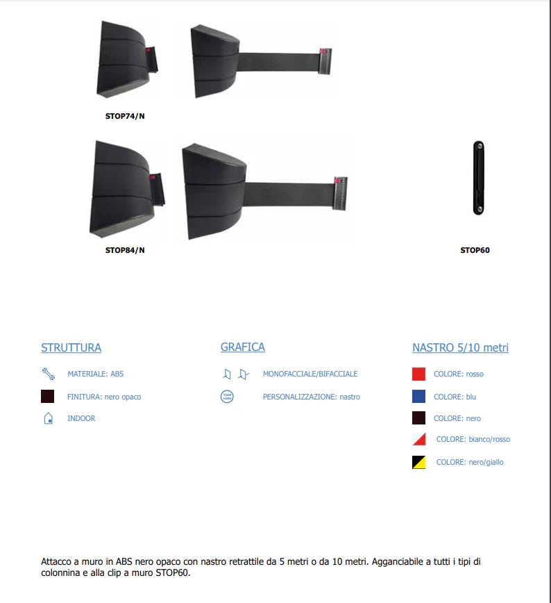 Nastro a muro 10 metri Vari colori - Nero