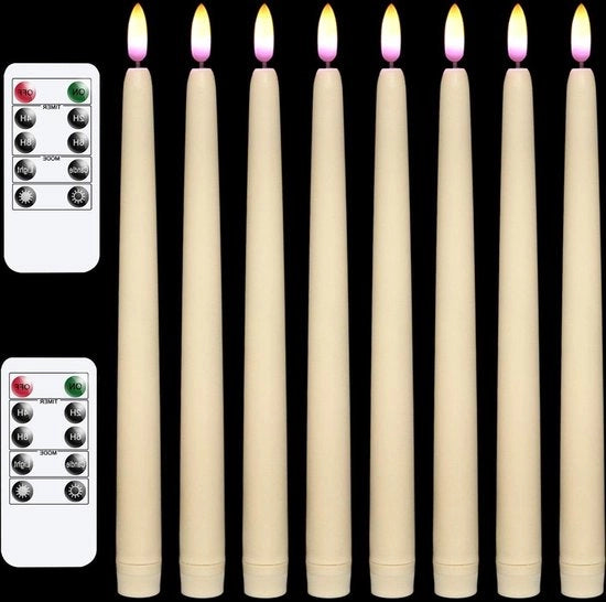 Set di candele LED a vela flessibile senza fiamma alimentate a batteria con controllo remoto, imitazione di cera vera, candele a LED a vela con timer, decorazione per festa di matrimonio, confezione da 8 pezzi.