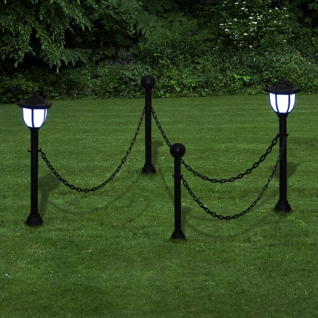 Set Recinzione a Catena con 2 Lampioncini a LED e 2 Paletti CFW6587182