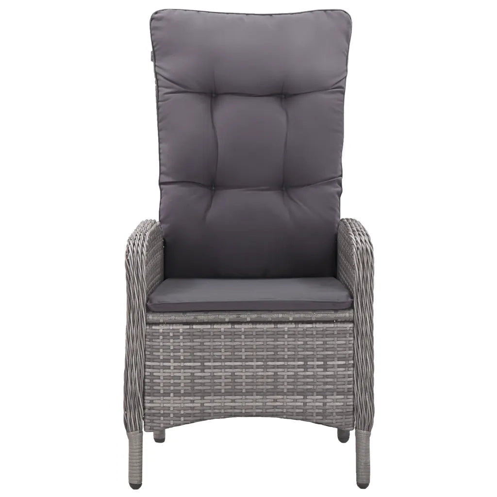 Set da Bistrot da Giardino 3 pz in Polyrattan e Vetro Grigio 3058534