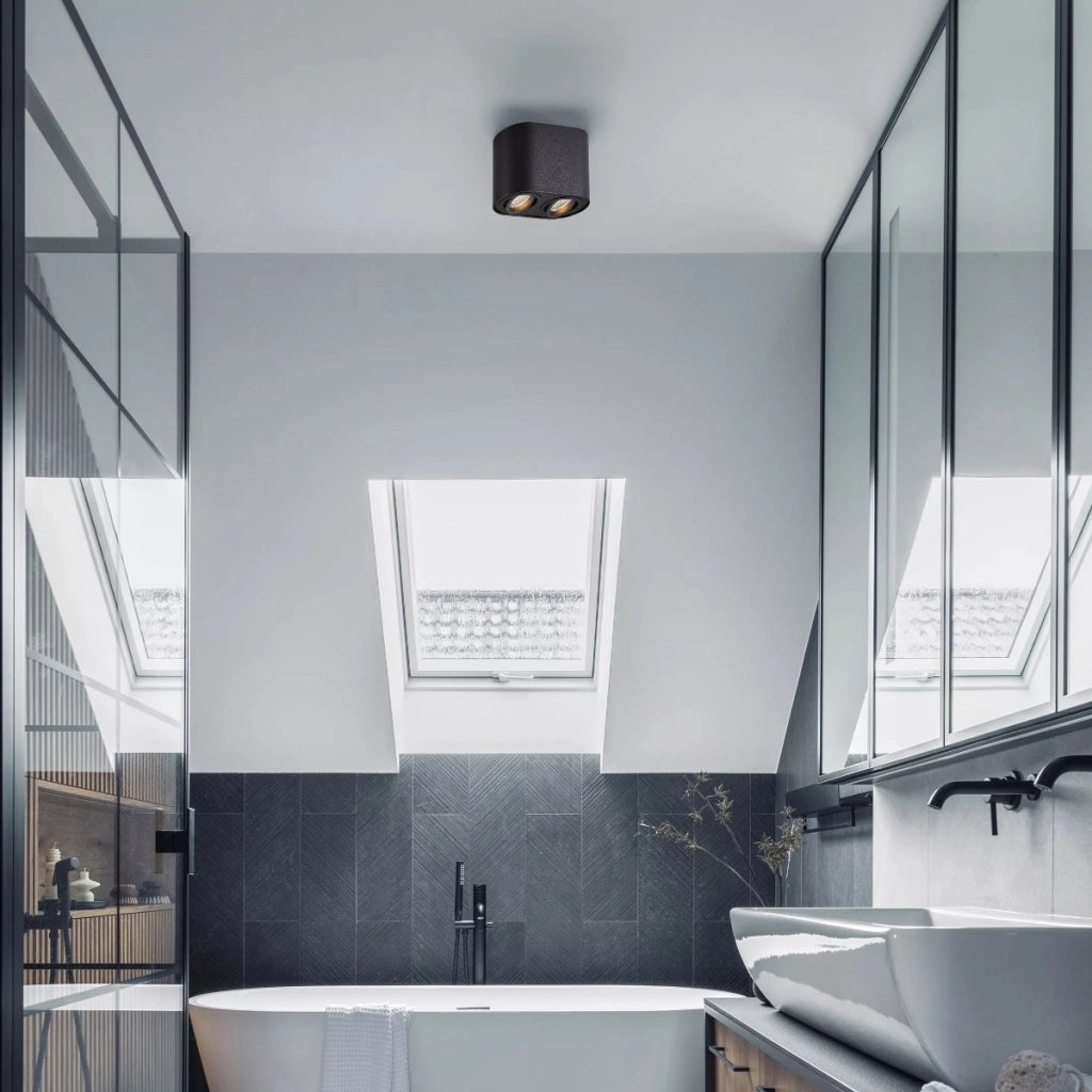 Spot soffitto Rondoc 2 luci nero metallo GU10 Zuma Line