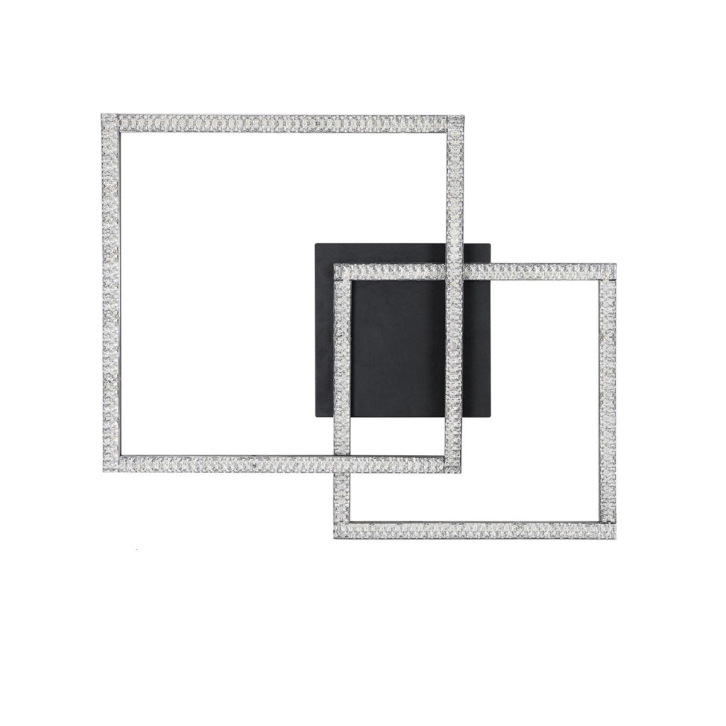ZMH Lampada da soffitto plafoniera LED moderna quadrata cristallo due faretti 50W 57x48cm