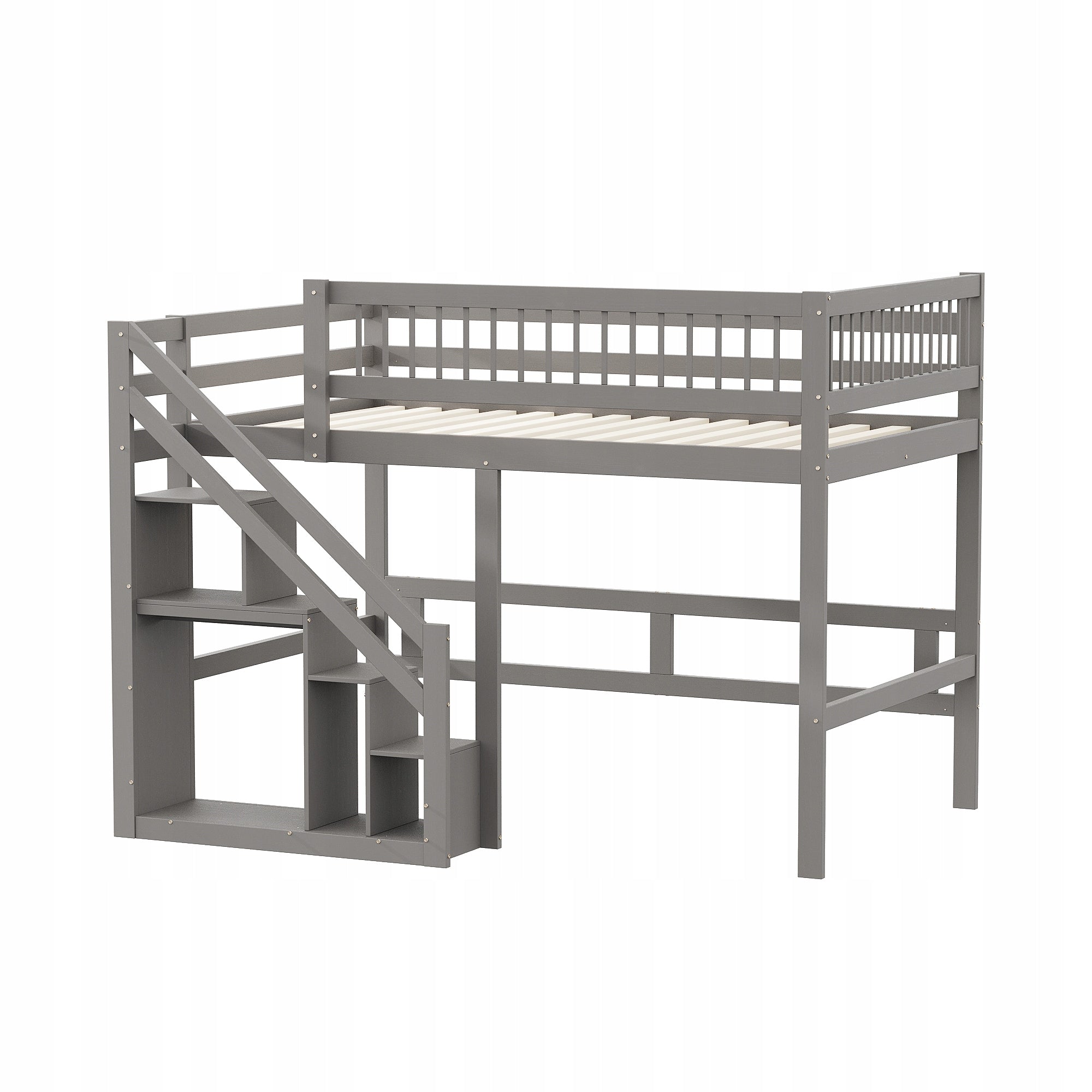 Letto in legno 140x200 - Xylo - Grigio senza materasso