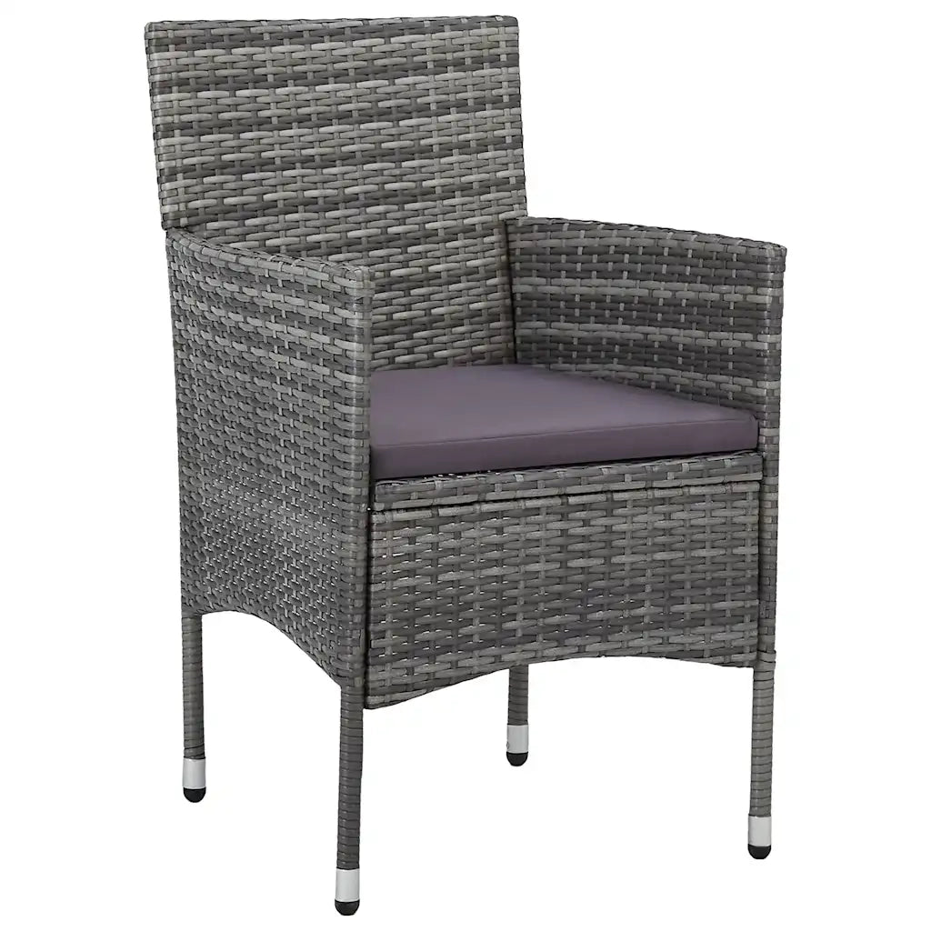 Set Mobili da Pranzo per Giardino 7 pz in Polyrattan Grigio cod mxl 40910