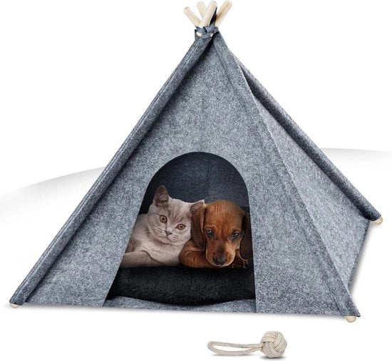 Tenda per Animali - Casa per Animali con Tela Anti-mosche - Casa per Gatti - Gabbia per Gatti - Tenda per Animali - Casa per Gatti - Tenda Tipi per Gatti - Per Interno - 50 x 40 x 60 cm