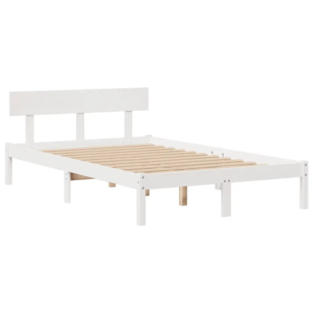 Letto Libreria senza Materasso Bianco 135x190 cm Legno di Pino