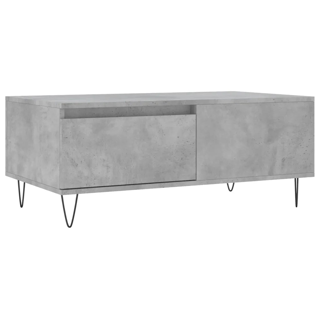 Tavolino Salotto Grigio Cemento 90x50x36,5 cm Legno Multistrato 830808
