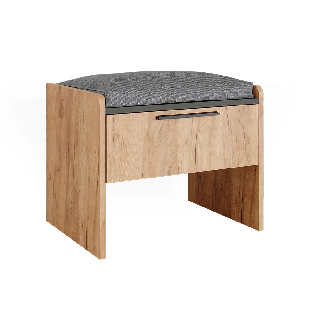 Vicco Panca da pranzo per la sala da pranzo Quercia dorata/antracite 53.5 x 41.1 cm con 1 cassetto