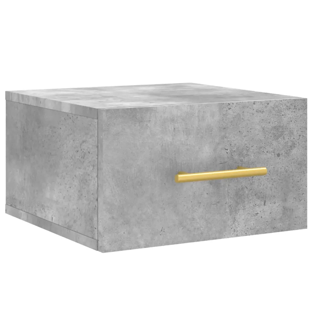Comodini a Muro 2 pz-Set di 2 Tavolino da notte Grigio Cemento 35x35x20 cm 909855