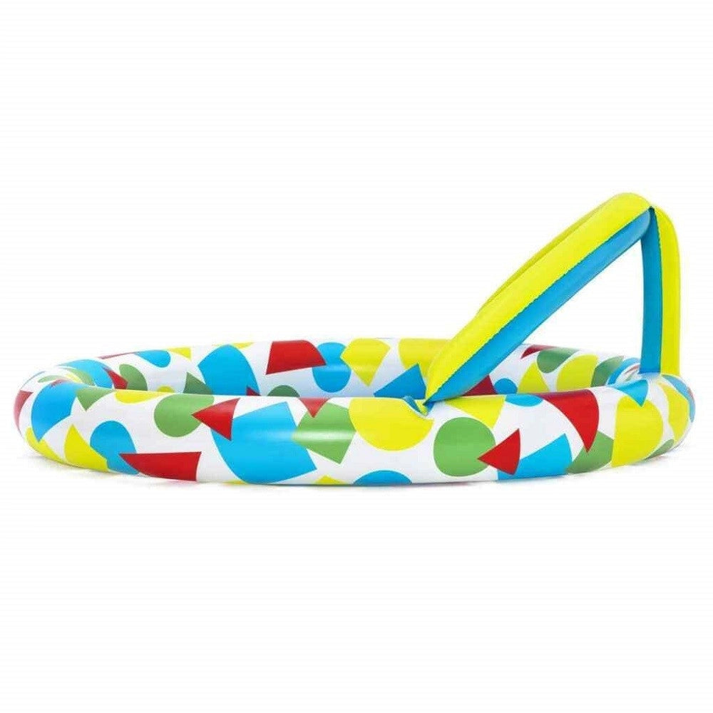 Trade Shop - Piscina Gonfiabile Per Bambini Splash & Learn 120x117x46cm 5 Forme Schiuma 52378 -