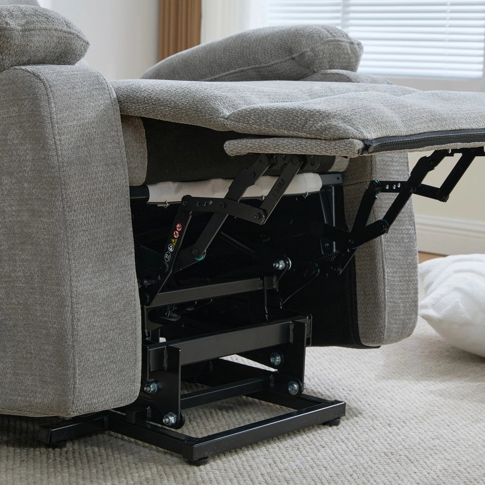 Poltrona Relax Elettrica Alzapersona Massaggiante con Poggiapiedi ¨C MINIMAL ¨C Grigio