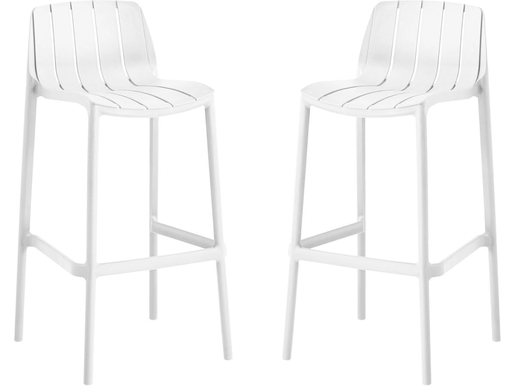 Set di 2 seggioloni da giardino impilabili "Vaena" - Bianco