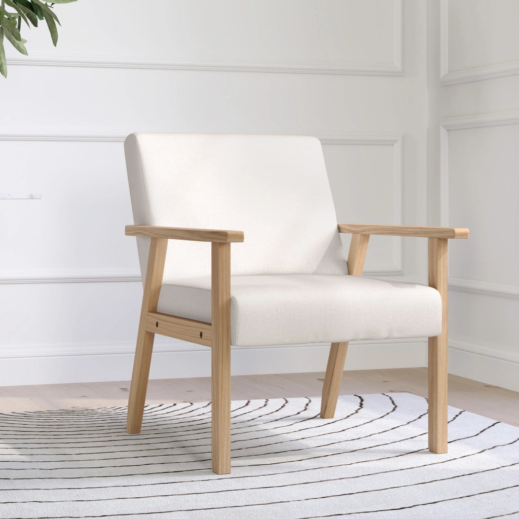 POLTRONA Scandinava 64 x 70 x 72 cm Lino Crema