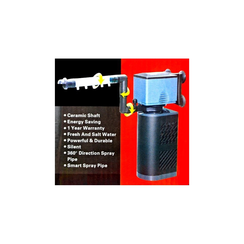 Trade Shop - Pompa Filtro Interno Per Acquario Ipf 1253 15w Silenzioso Biochimico 680 L/h -