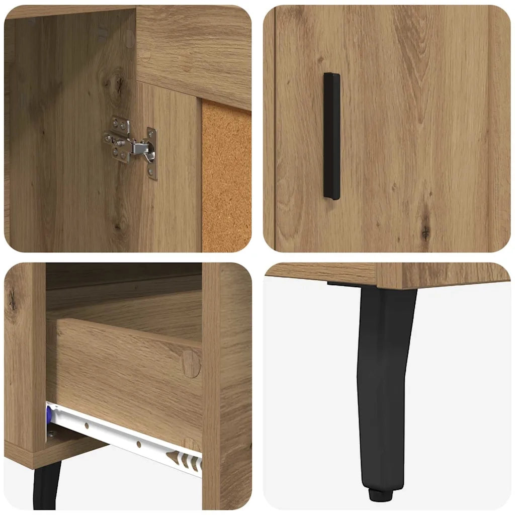 Credenza | Madia | Buffet da pranzo | Armadio da pranzo con cassetto Rovere artigianale 69,5 x 31 x 115 cm
