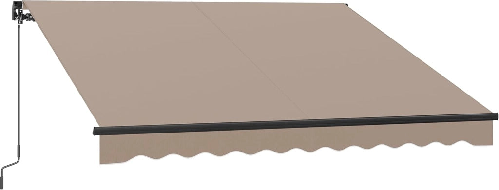 SONGMICS Tenda da Sole a Bracci Articolati, Tenda con Manovella, Parasole per Balcone, UPF 50+, Lega di Alluminio, Regolabile, 300 x 250 cm, Grigio GSA306GZ01