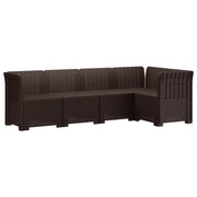 Divano da Giardino 5 Posti Stile Rattan PP Marrone 3444031