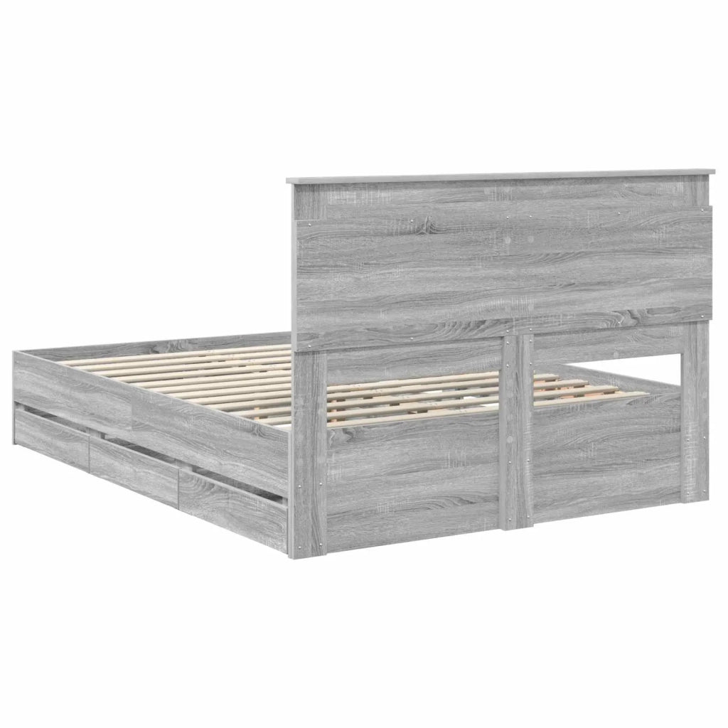 Struttura del letto con cassetto Grigio Sonoma 140 x 200 cm 3410181