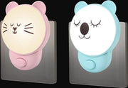 Lampada Notturna per Bambini con Interruttore - 2 Pezzi di Lampada per Bambini LED con Motivo di Gatto Koala - Luce Calda e Bianca per Sicurezza nelle Ore Notturne